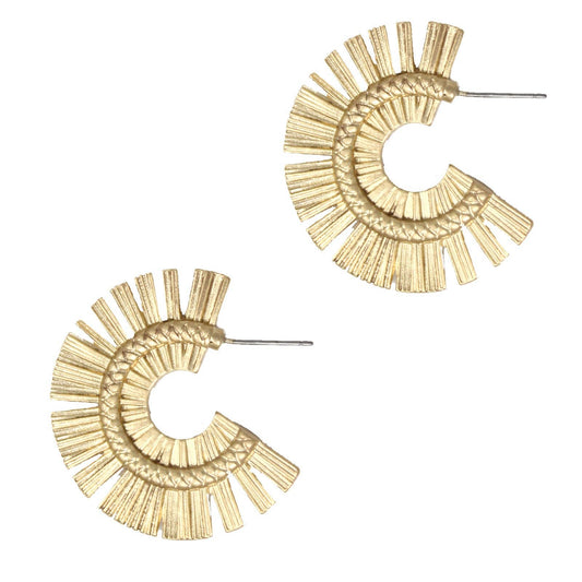 Gold Vintage Fan Hoops