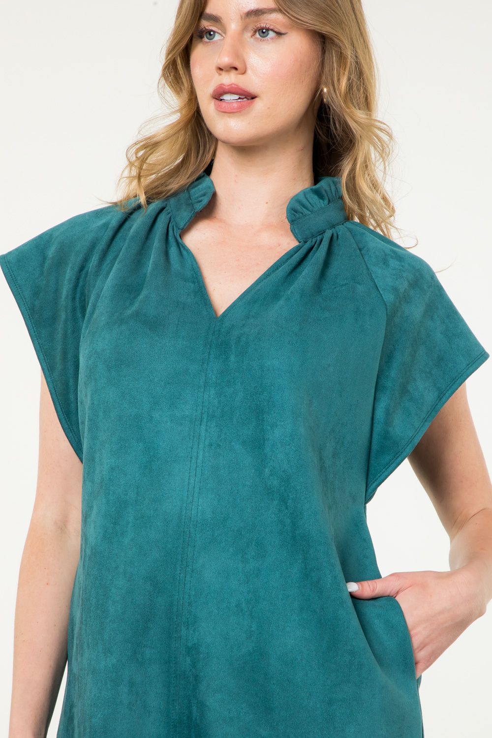 Suede Away Dress- Teal